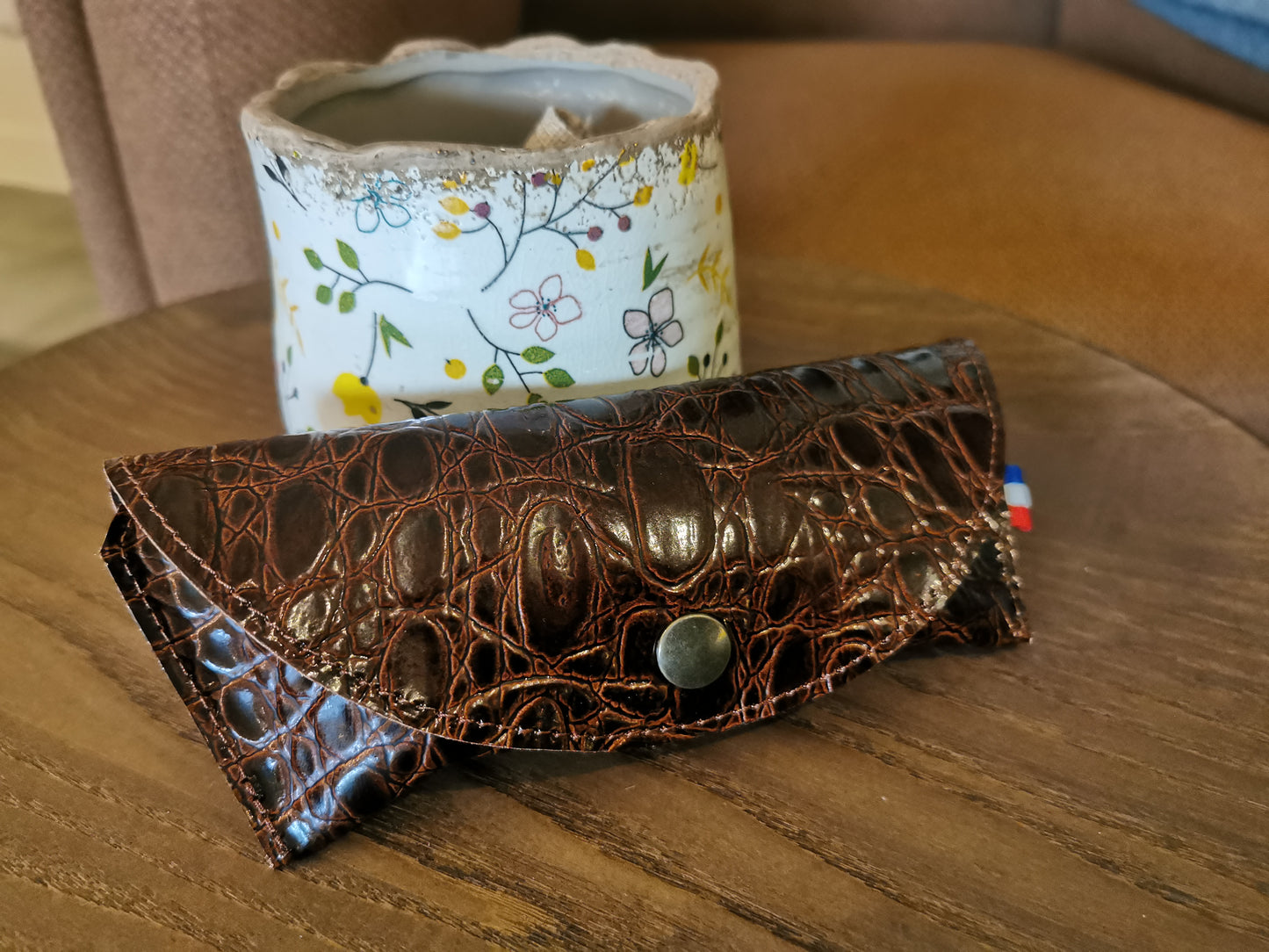 Étui à lunette T.M croco